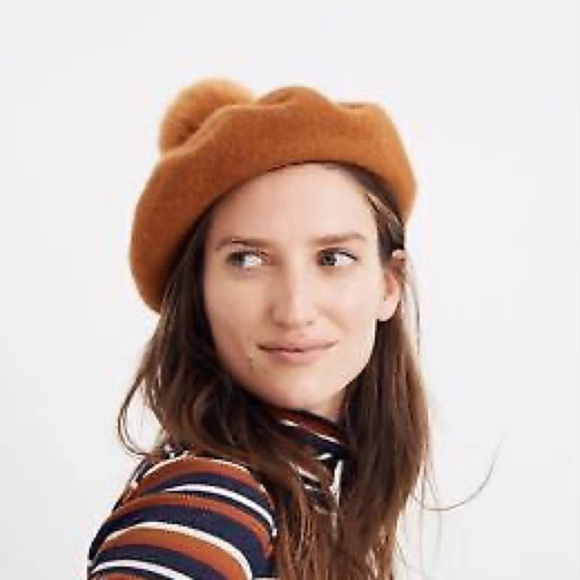 Madewell Pom-Pom Beret Color Golden Pecan main image 4